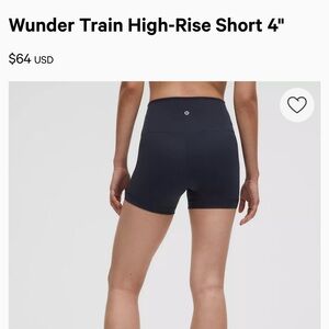 Lululemon wunder train high rise short 4” in excellent used condition